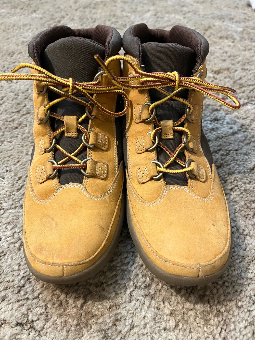 Timberland Wheat and Brown Leather Work-Style Ankle Boots